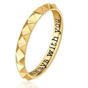 Gold Engraved Brosway "Always With You" Geometric Ring For Women $45